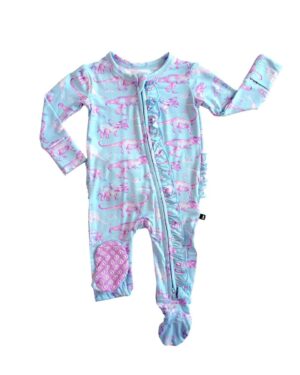Ruffled Zippered Footie