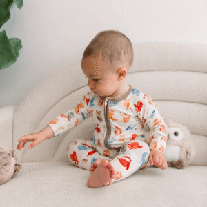 NOW - Print Convertible Coverall Natural Owls